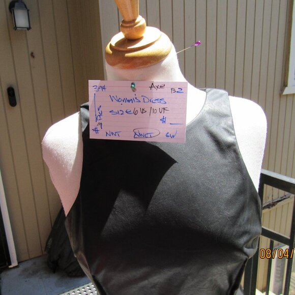 #394  NEW WOMEN'S FAUX LEATHER DRESS BY AX  (SIZE 6US / 10UK) - Picture 2 of 3